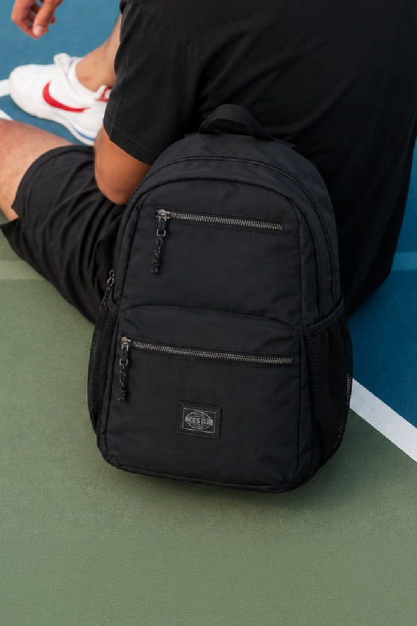 143093 Nick Club Mochila Negra Deportiva con Doble Bolsillo Frontal